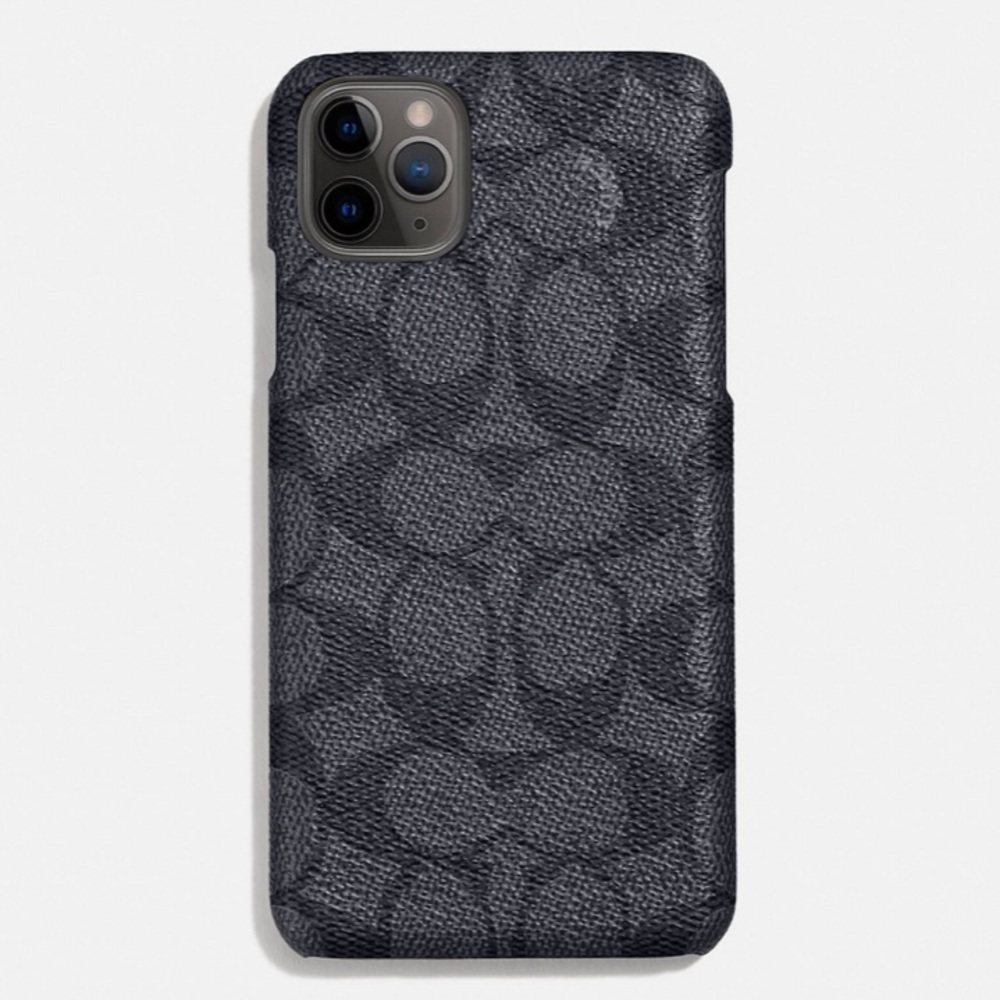 NIB Coach IPhone 11 Pro monogram phone case in charcoal grey on grey